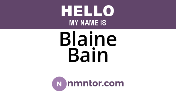 Blaine Bain