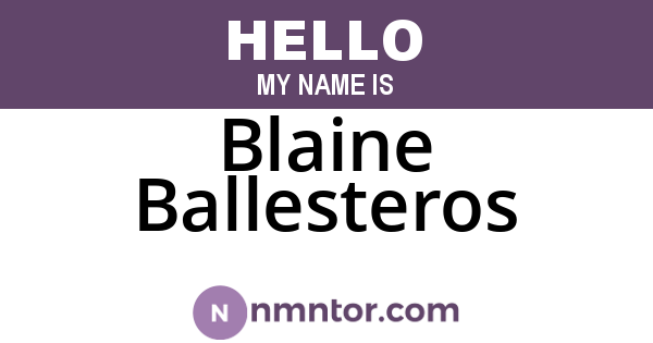 Blaine Ballesteros
