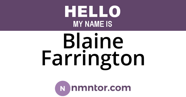 Blaine Farrington