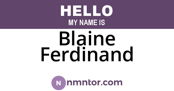 Blaine Ferdinand