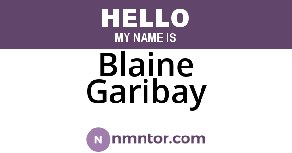 Blaine Garibay