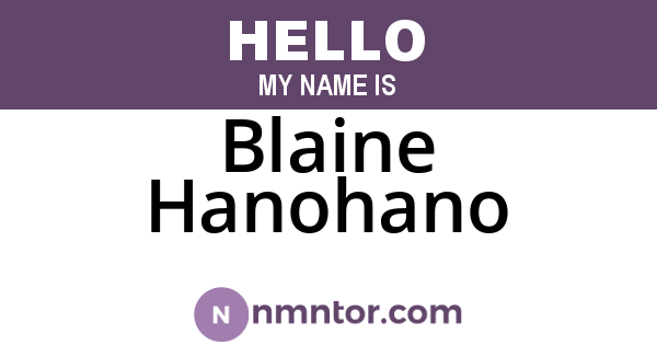 Blaine Hanohano