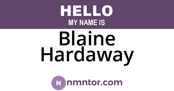 Blaine Hardaway