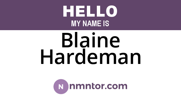 Blaine Hardeman