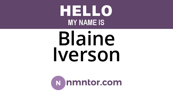 Blaine Iverson