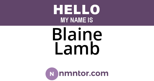 Blaine Lamb