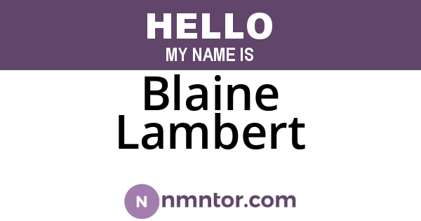 Blaine Lambert