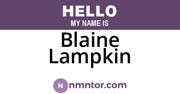Blaine Lampkin