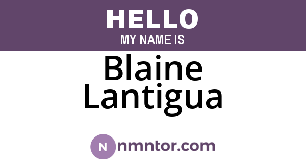 Blaine Lantigua