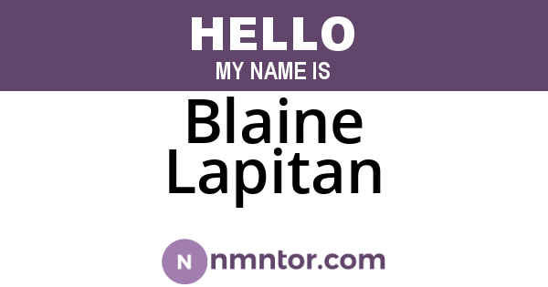 Blaine Lapitan