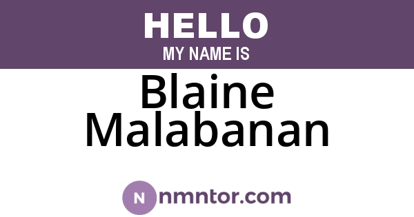 Blaine Malabanan