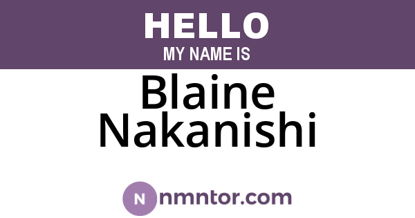Blaine Nakanishi