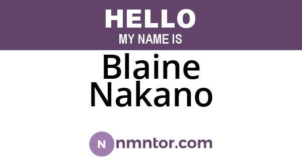 Blaine Nakano