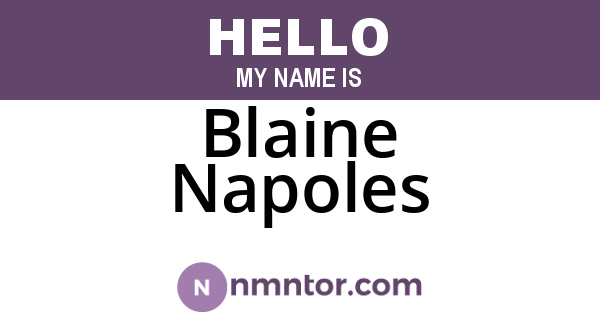 Blaine Napoles