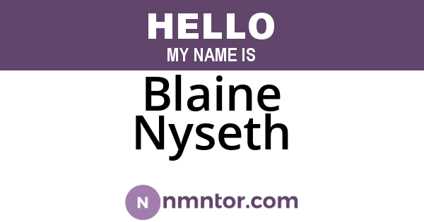 Blaine Nyseth