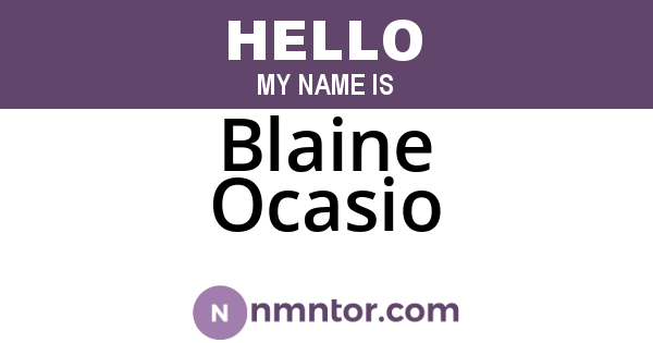 Blaine Ocasio