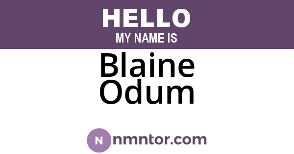 Blaine Odum