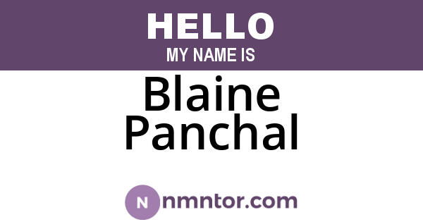 Blaine Panchal