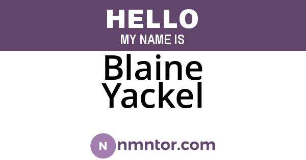 Blaine Yackel