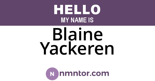 Blaine Yackeren