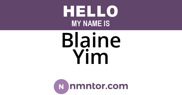 Blaine Yim