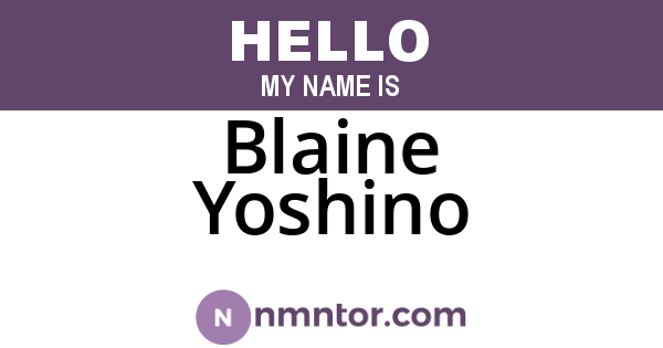 Blaine Yoshino