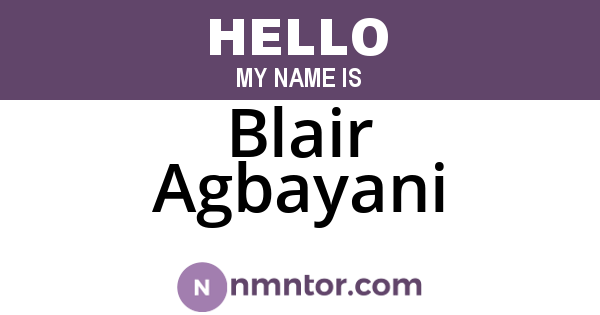 Blair Agbayani