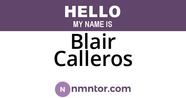 Blair Calleros