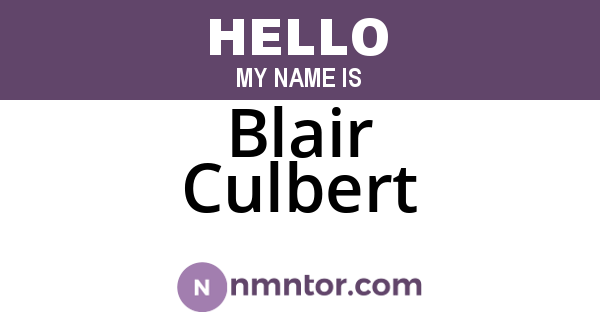 Blair Culbert