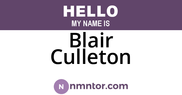 Blair Culleton