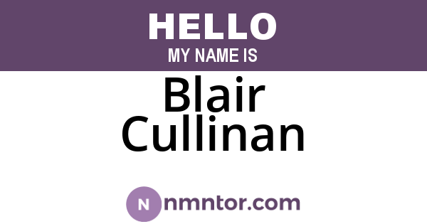 Blair Cullinan