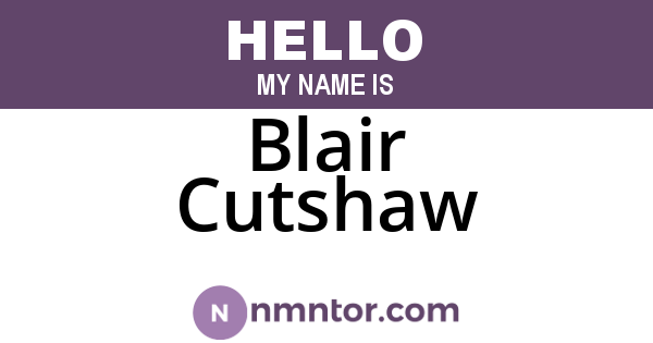 Blair Cutshaw