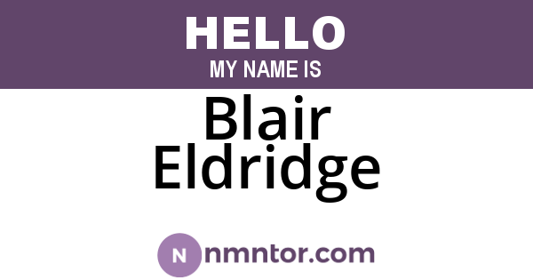 Blair Eldridge