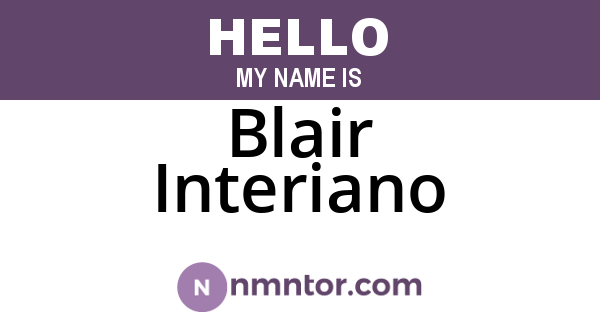 Blair Interiano