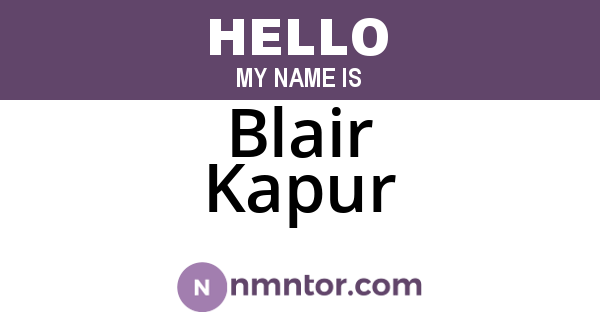 Blair Kapur