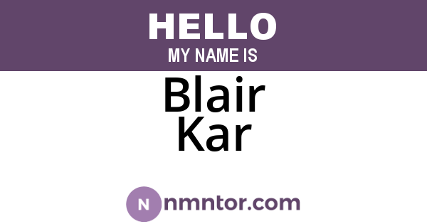 Blair Kar