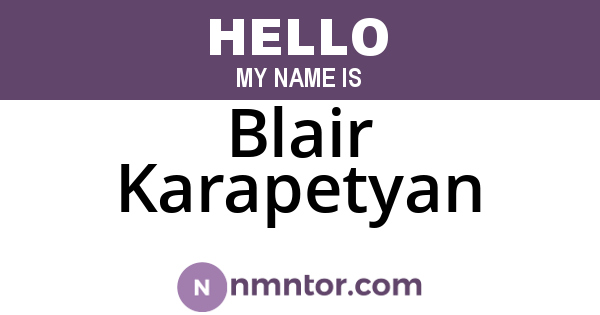 Blair Karapetyan