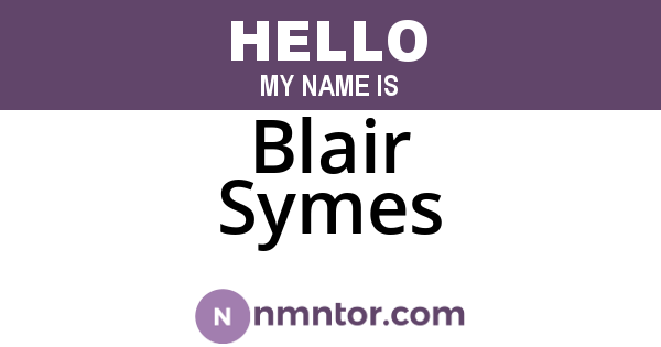 Blair Symes