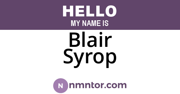Blair Syrop