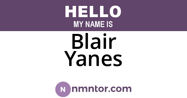 Blair Yanes