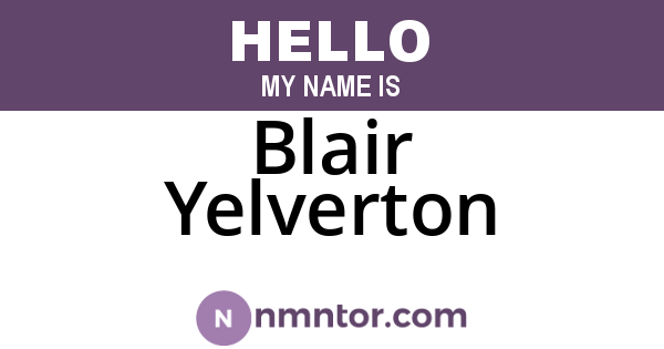 Blair Yelverton