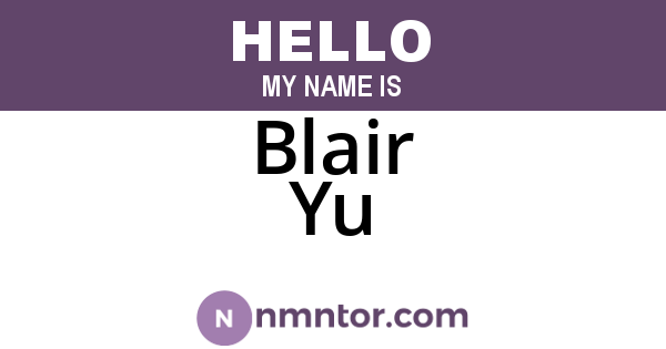 Blair Yu