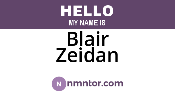 Blair Zeidan