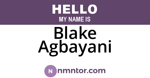 Blake Agbayani