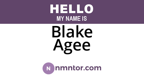Blake Agee