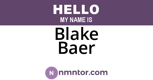 Blake Baer