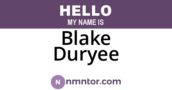 Blake Duryee
