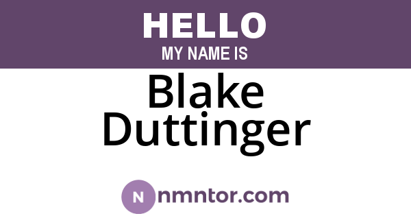 Blake Duttinger