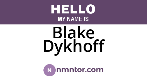 Blake Dykhoff