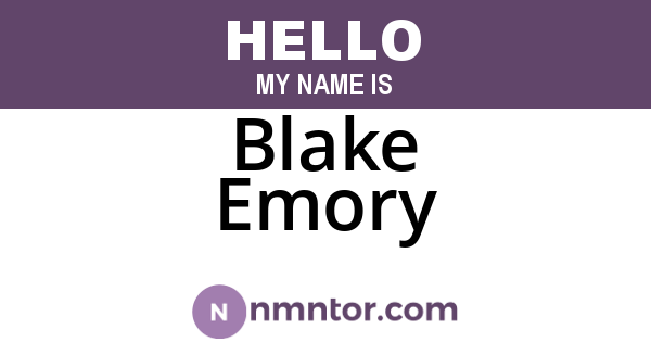 Blake Emory